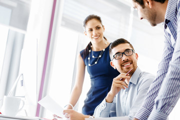 Wall Mural - Business people in modern office