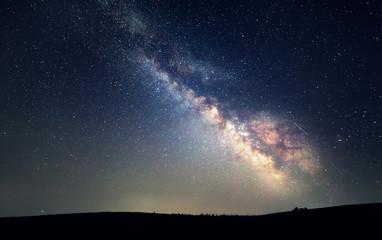 Wall Mural - milky way. beautiful summer night sky with stars. background.