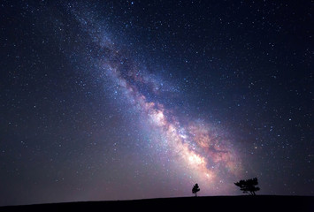 milky way. beautiful summer night sky with stars. background