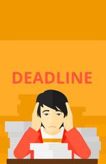 Wall Mural - Man having problem with deadline.