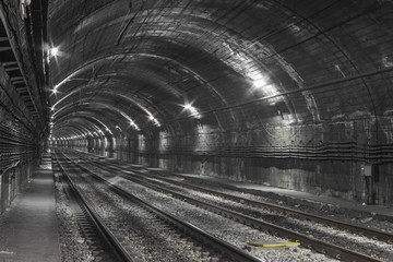 Wall Mural - Empty subway tunnel