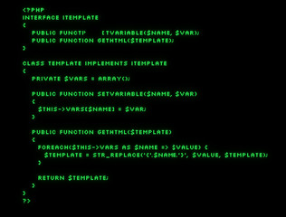 Wall Mural - glowing green programming code