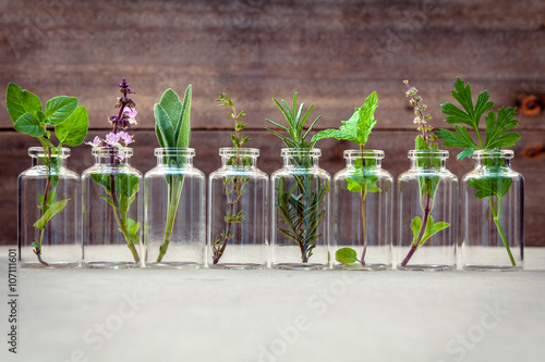 Bottle of essential oil wit...