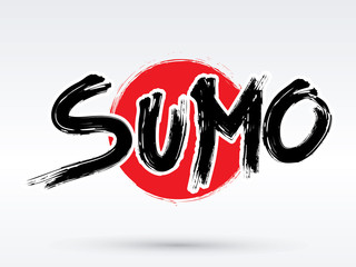 Sumo text, brush, graphic vector.