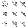 Vector orbit satellite icons set. Orbit Satellite Icon Object, Orbit Satellite Icon Picture, Orbit Satellite Icon Image - stock vector