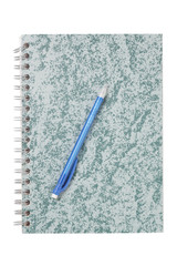 spiral note book with pen