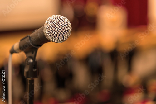 Fotografie, Obraz Microphone in meeting room before a conference