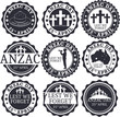 © dima_oris - Anzac day. Greeting stamp set