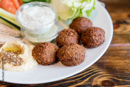 Fototapeta na szkło talerz falafel