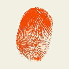 Finger print . Red color. 