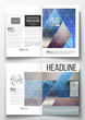 © Raevsky Lab - Set of business templates for brochure, magazine, flyer, booklet or annual report. Abstract colorful polygonal background with blurred image on it, modern stylish triangle vector texture