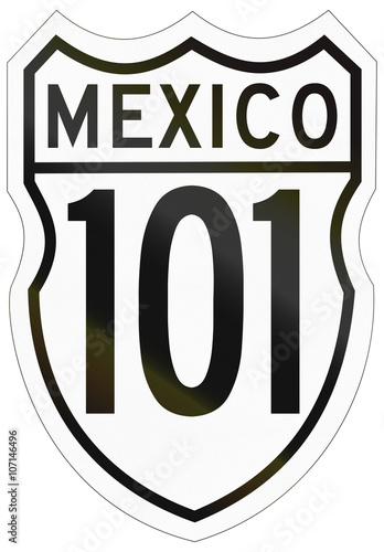 Route shield of the Mexican Federal Highway плакат