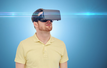 Wall Mural - man in virtual reality headset or 3d glasses