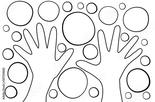 Kinderhände (Malvorlage) kaufen Sie diese Illustration