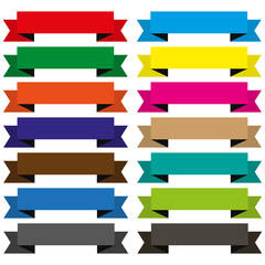 Wall Mural - different color ribbons on a white background set