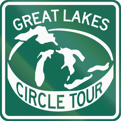 Wall Mural - Route marker for the Great Lakes Circle Tour in the US