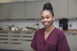 Young attractive African American female medical professional in medical clinic