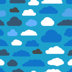 Poster - Abstract clouds seamless pattern