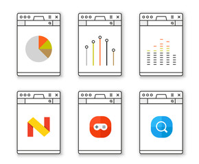 Poster - Browser window template with different content. Past your conten
