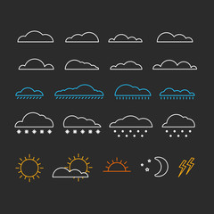 Wall Mural - Different abstract forecast icons collection. Design elements