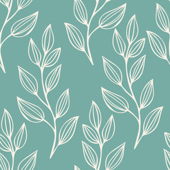 Seamless pattern with leaves. Floral seamless pattern. Leaf patt