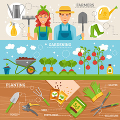 Sticker - Farmers Gardening 3 Flat Banners Set