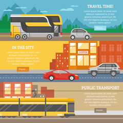 Wall Mural - Transport For City And Travel Banners