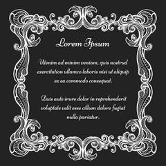 Canvas Print - vintage baroque ornate frame. leaf scroll floral ornamental frame border vector illustration