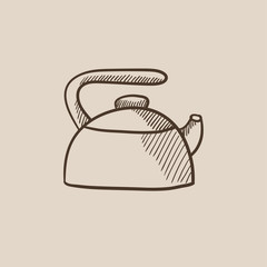 Sticker - Kettle sketch icon.