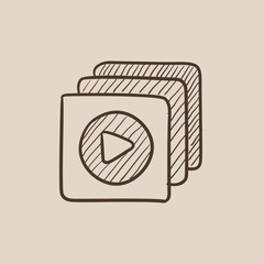 Sticker - Media player sketch icon.