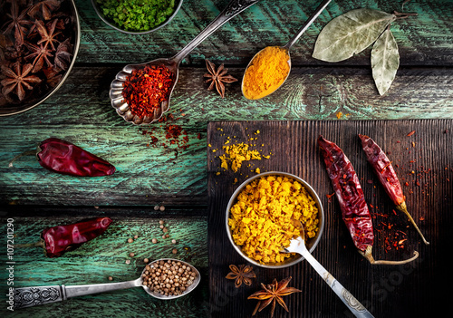 Photo Spices at the table