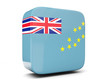 Square icon with flag of tuvalu square. 3D illustration