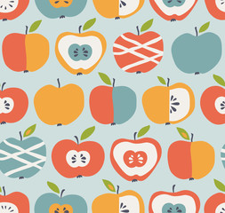 Poster - seamless pattern with apples