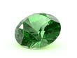 Emerald crystal of a diamond shape on a white background. Render.