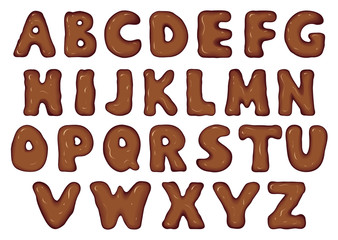 Wall Mural - Vector set of chocolate letters