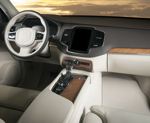 Modern car interior 