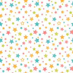 Cute seamless pattern with stars. Stylish print with hand drawn