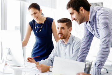 Wall Mural - Business people in modern office