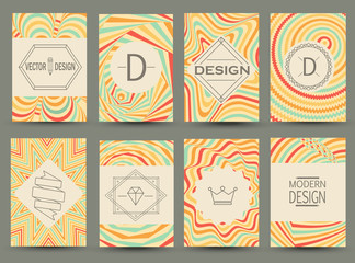 Wall Mural - Set of vintage flyer pages.