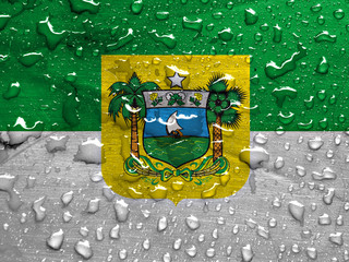 State of Rio Grande do Norte flag with rain drops