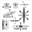 Set of vintage rafting labels
