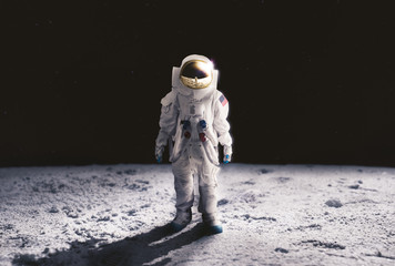 astronaut walking on the moon