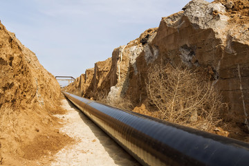 pipeline is in the protective insulation