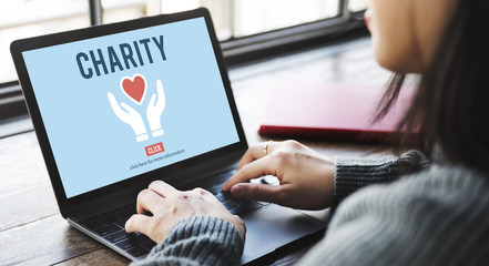 Wall Mural - charity donation help support charitable assistance concept