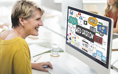 Wall Mural - web design blogging layout database information concept