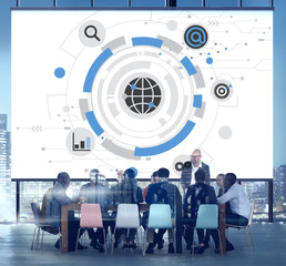 Wall Mural - global communication networking connect concpet