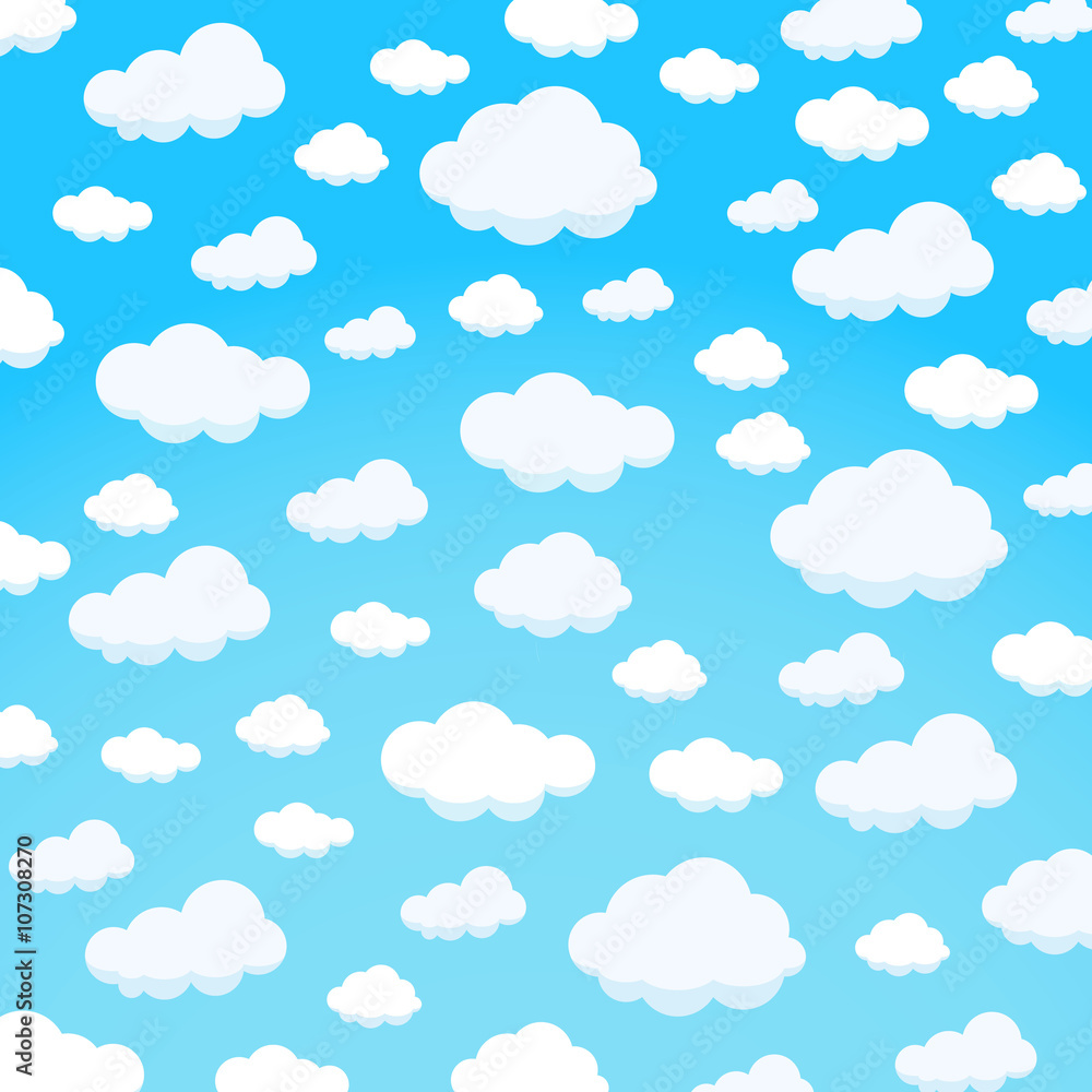 clouds design over sky background vector illustration - obrazy, fototapety, plakaty 