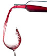 © ZoneCreative - elegant red wine bottle pour glass isolated on white