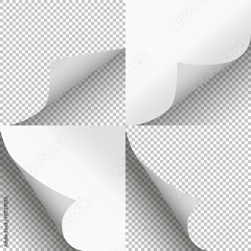 Fotomural Pages curl set stylish illustration vector design