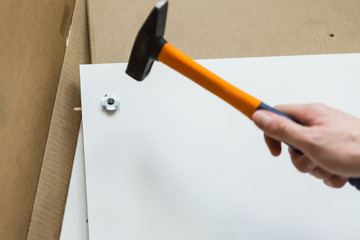 Sticker - man hands assembling furniture